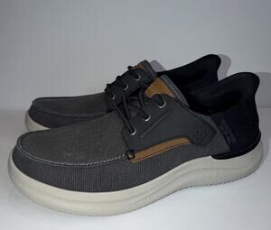 SKECHERS Slip-Ins Men's Low Top Lace-Up Sneakers Black/Brown/White 205212